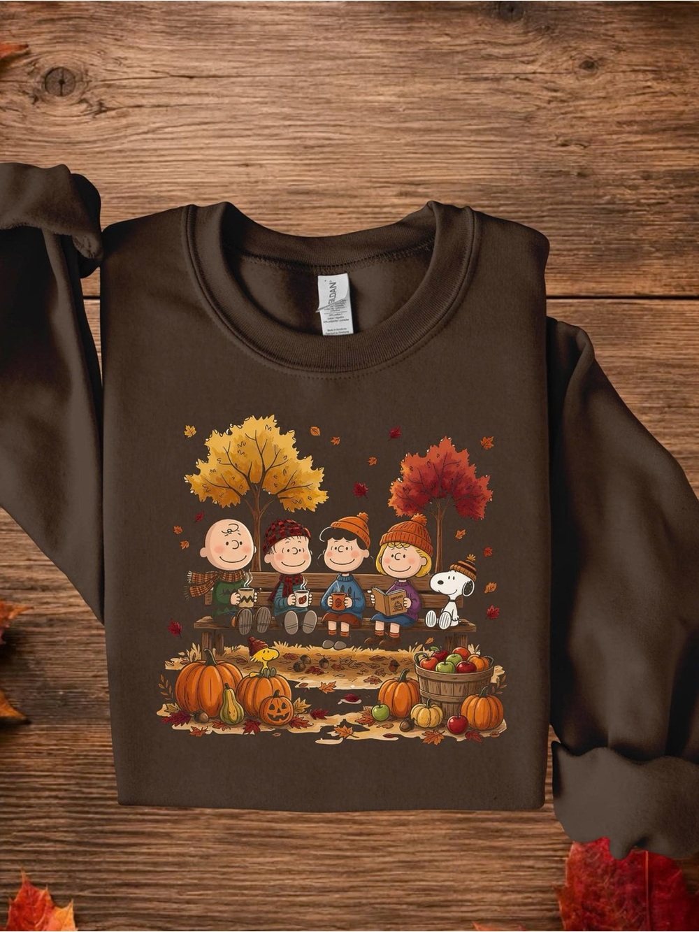 Cartoon Halloween Graphic Sweatshirt with Pumpkin